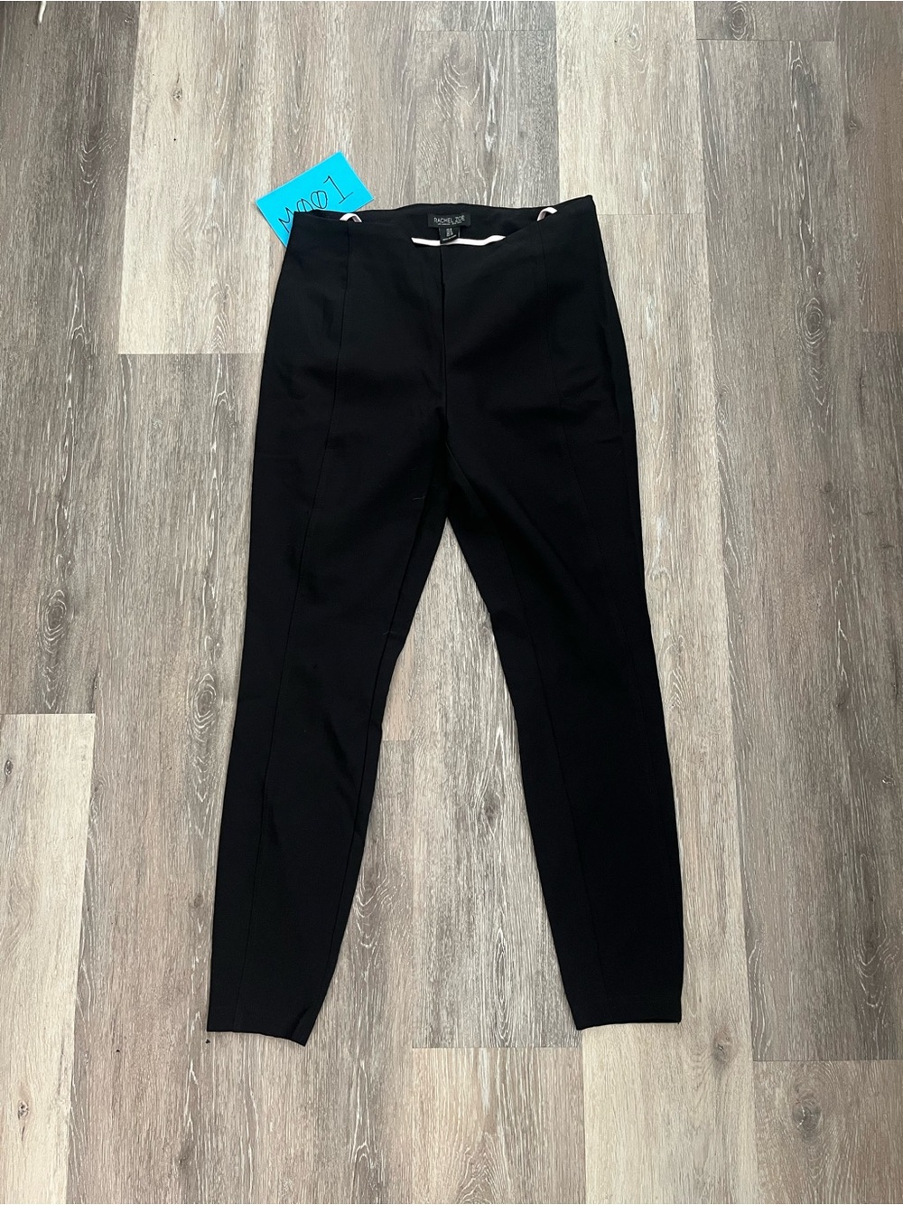Rachel Zoe Ankle Pants Womens 8 Black Ponte High Rise Slim Pull On Pintuck